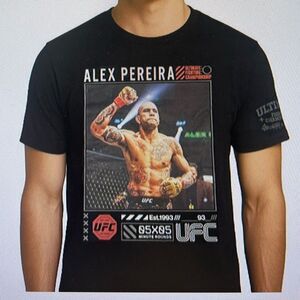 NWT UFC Alex Pereira Champion Men's T‑Shirt Black
